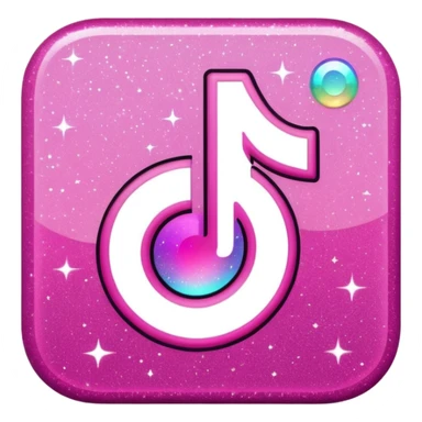 glitter pink logo TikTok sticker
