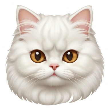 cinematic-adorable-big-eyed-fluffy-solid white-persian-cat-portrait-emoji,-head-tilted-playfully-with-a-sweet-expression,-fluffy-solid white-fur,-simplified-yet-irresistibly-cute-features-with-large,-expression, solid ginger persian cat, chest vicible sticker