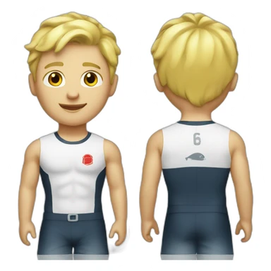 blonde boy in lifeguard tank top  sticker