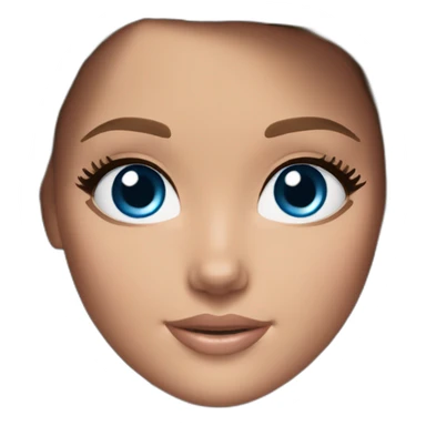 Barbie brown hair blue eyes sticker