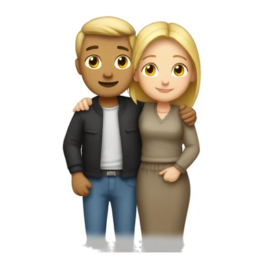 white couple hugging sticker