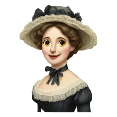 victorian woman frame sticker