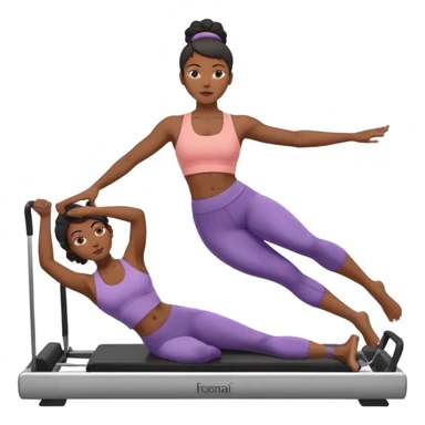 black woman doing reformer pilates sticker