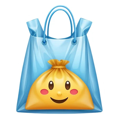 a plasticbag with handles in a simple vector style without face sticker