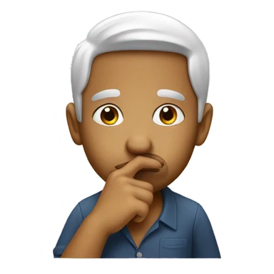 Putting a finger into nose sticker