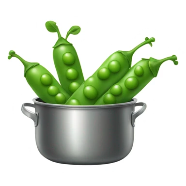 3 peas in a cooking pot sticker