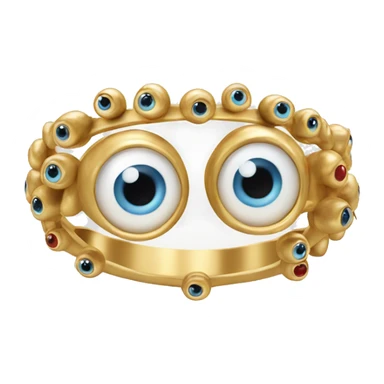 thin gold ring studded with eyeballs sticker