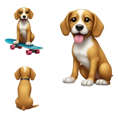 Dog on the skateboard  sticker