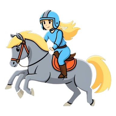 Blonde women with long hair and helmet riding dark horse sticker
