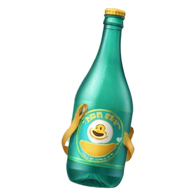 botella de champan con moño sticker