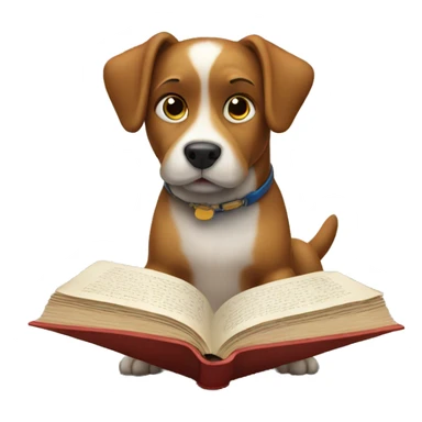 The dog is reading a book sticker