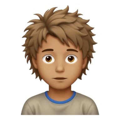 Un niño con forma de cara un poco estirada piel un poco morena y hombre sticker