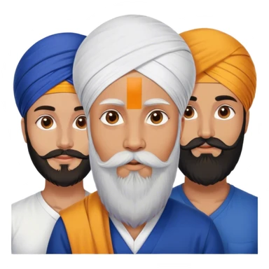 French beard father, Sikh mother, adult girl, adult Sikh boy sticker