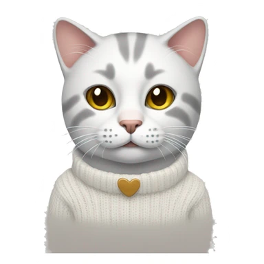cat with a white sweater sticker