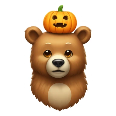 bear with a pumpkin hat sticker