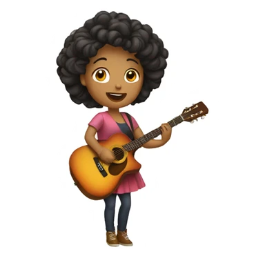 Mujer joven cantando y tocando la guitarra sticker