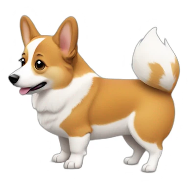 corgi using a laptop, view from behind sticker