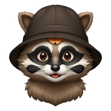 Racoon with hat  sticker
