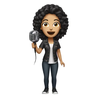 Latina with light skin singing in microphone  sticker