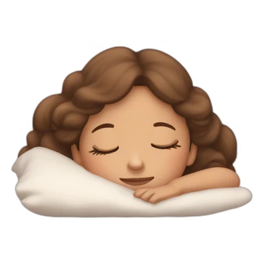 brown hair young girl sleeping sticker
