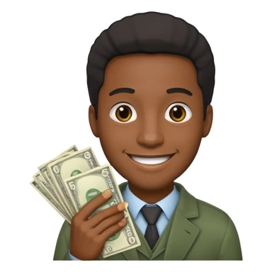 Black man with Money  sticker