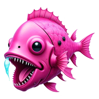 Pink Angler fish with light on sticker