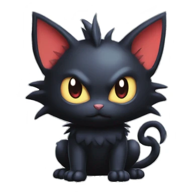 Cool Cute Edgy Dark Black Chibi Noibat-Litten-Pokémon-Fakémon-hybrid sticker