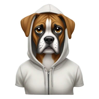 Boxer dog with hoodie  sticker