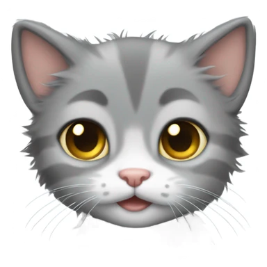 fuzzy gray kitten sticker