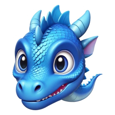 cute blue baby dragon head  sticker