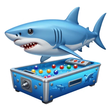 Shark playing pinball  sticker