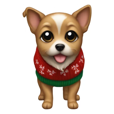 Tiny dog with Christmas sweater  sticker