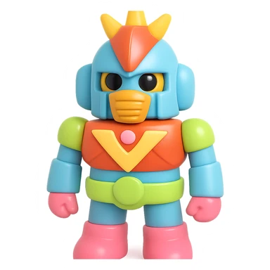 Voltes V robot as a 3D toy, shiny finish, bright colors sticker