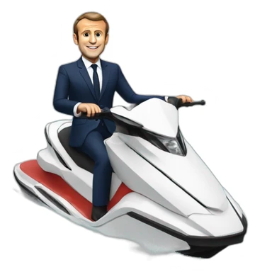 Emmanuel macron on a jet ski sticker