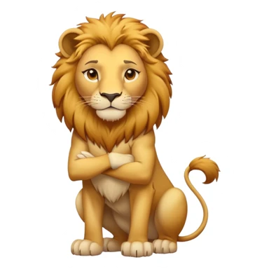 female anthropomorphised lion character standing confidently with arms folded sticker