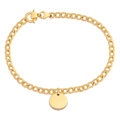 Elegant gold bracelet with Imogen charm sticker