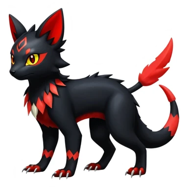 Dark Cute Shiny Edgy Litten-Salandit-Umbreon-Fakémon-hybrid-creature (full body)  sticker