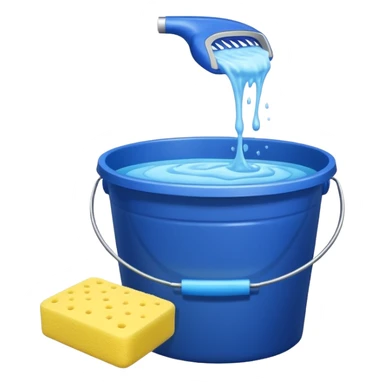 I want emoji with dark blue bucket that is filled with dtergent nd hace car wash sponge in yellow color sticker