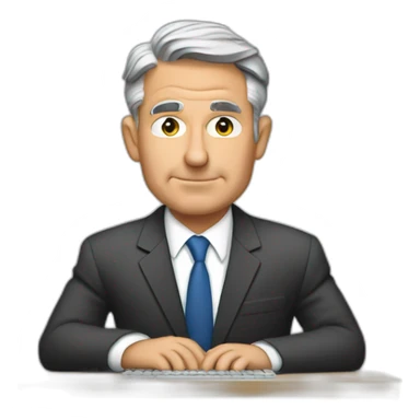 Jerome powell working on a computer sticker