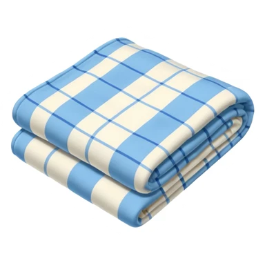 Plad white and blue blanket folded  sticker