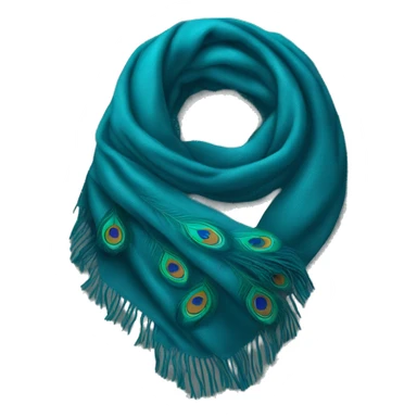 Realistic peacock blue winter scarf isolated. sticker