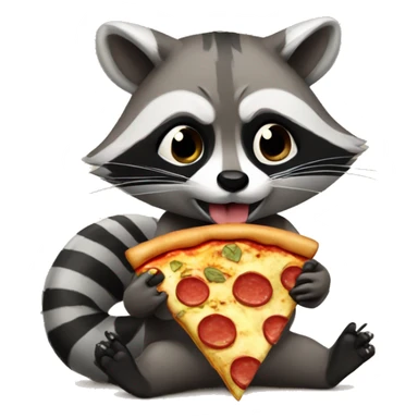 Raccoon eating a pizza sticker