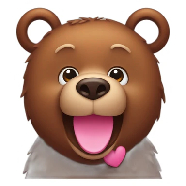 Cute brown bear with pink cheeks sticker