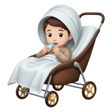 Baby in Chocolate push chair sticker
