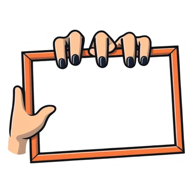 hands creating a viewing frame with fingers and thumbs, composition perspective sticker