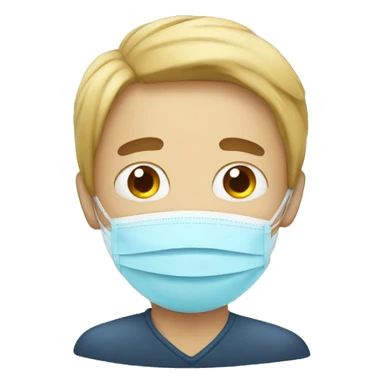 A sick man have mask  sticker