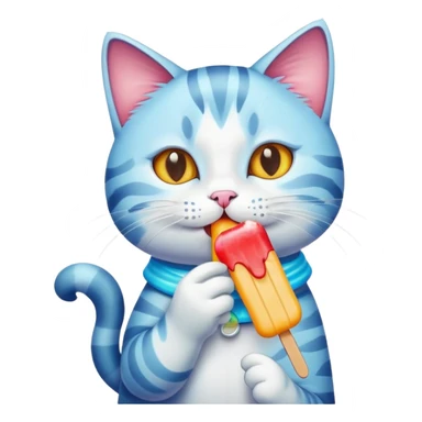 Cat eating a popsicle  sticker