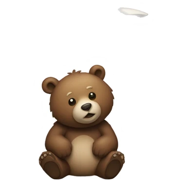 a bear with a moon sticker