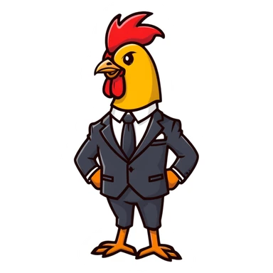 business rooster wearing suit and tie sticker