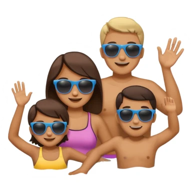 family fun in the beach sticker